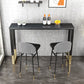 Glam Style Bar Tabel 42-inch Hoogte Stone Top Bistro Tafel met gouden voetstuk