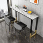 Glam Style Bar Tabel 42-inch Hoogte Stone Top Bistro Tafel met gouden voetstuk