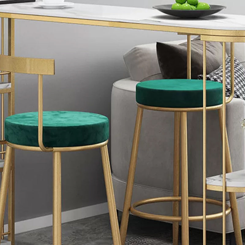 Mesa de comedor de barra de piedra Mesa de bar Glam con pedestal doble para la cocina de la sala de estar