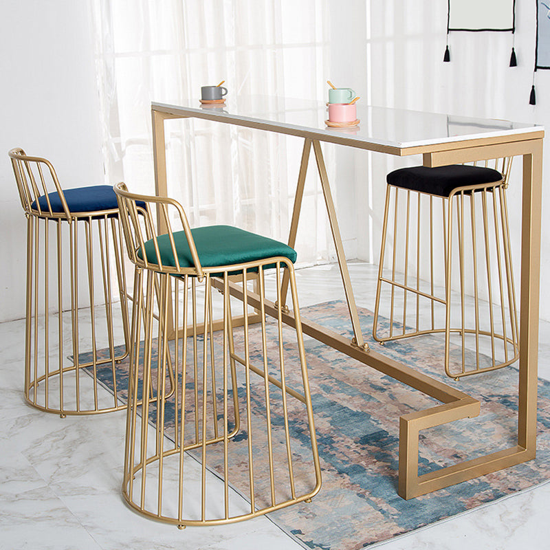 Tabourets de bar rembourrés de style glamour tabourets de dos bas sans base avec base en métal