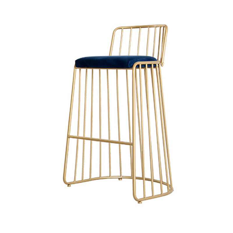 Glam Style Upholstered Bar Stools Armless Low Back Stools with Metal Base Clearhalo 'Bar Furniture' 'Bar Stools' 'bar_stools' 'furn' 'furn_bar_stools' 'Furniture' 'Kitchen & Dining Furniture' 5245647