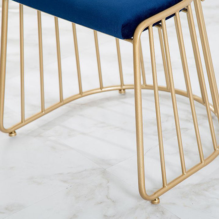 Glam Style Upholstered Bar Stools Armless Low Back Stools with Metal Base Clearhalo 'Bar Furniture' 'Bar Stools' 'bar_stools' 'furn' 'furn_bar_stools' 'Furniture' 'Kitchen & Dining Furniture' 5245650