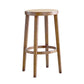 Sgabello da bar rotondo moderno a back-slool con gambe in legno