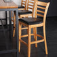 Modern Style Low Back Bar stool PU Leather Counter Bar Stool with Wooden Legs