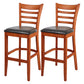 Modern Style Low Back Bar stool PU Leather Counter Bar Stool with Wooden Legs