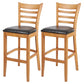Modern Style Low Back Bar stool PU Leather Counter Bar Stool with Wooden Legs
