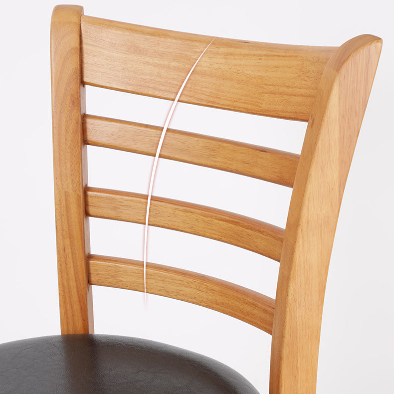 Modern Style Low Back Bar stool PU Leather Counter Bar Stool with Wooden Legs