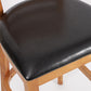 Modern Style Low Back Bar stool PU Leather Counter Bar Stool with Wooden Legs
