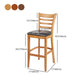 Modern Style Low Back Bar stool PU Leather Counter Bar Stool with Wooden Legs