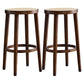 Contemporary Design Solid Wood Bar Stools Wicker Backless Stools Walnut 2 Piece Set Clearhalo 'Bar Furniture' 'Bar Stools' 'bar_stools' 'furn' 'furn_bar_stools' 'Furniture' 'Kitchen & Dining Furniture' 5245684