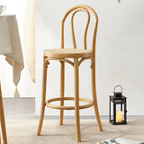 Moderne lage rug bark-stoel ronde aanrechtbark ontlasting met houten benen