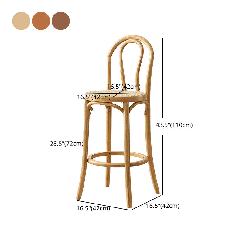 Moderne lage rug bark-stoel ronde aanrechtbark ontlasting met houten benen