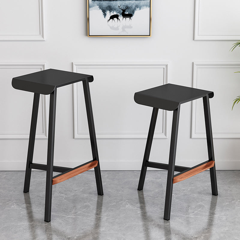 Modern Armless Backless Counter Stool Iron Cafe Bar Stool with Seat and Pedal Clearhalo 'Bar Furniture' 'Bar Stools' 'bar_stools' 'furn' 'furn_bar_stools' 'Furniture' 'Kitchen & Dining Furniture' 5245730