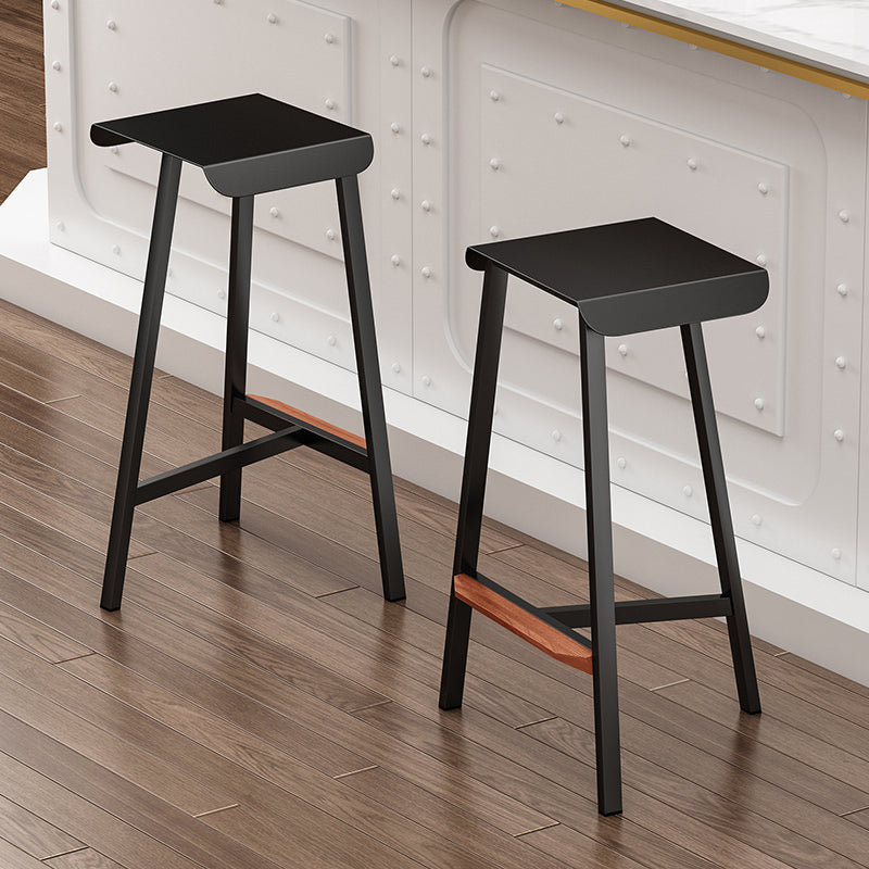 Modern Armless Backless Counter Stool Iron Cafe Bar Stool with Seat and Pedal Clearhalo 'Bar Furniture' 'Bar Stools' 'bar_stools' 'furn' 'furn_bar_stools' 'Furniture' 'Kitchen & Dining Furniture' 5245733