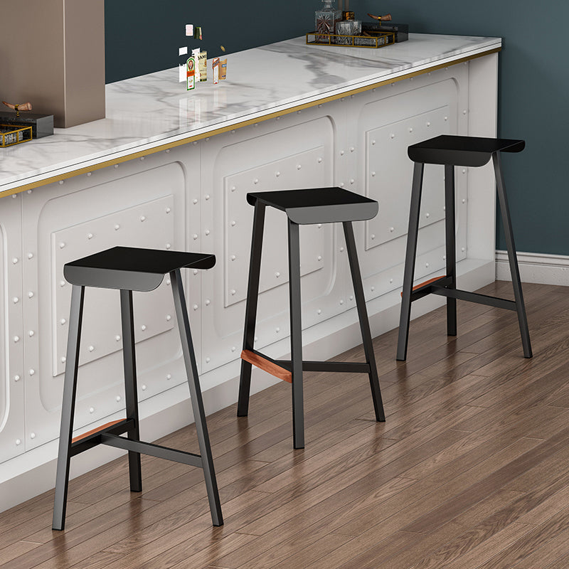 Modern Armless Backless Counter Stool Iron Cafe Bar Stool with Seat and Pedal Clearhalo 'Bar Furniture' 'Bar Stools' 'bar_stools' 'furn' 'furn_bar_stools' 'Furniture' 'Kitchen & Dining Furniture' 5245734
