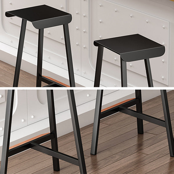 Modern Armless Backless Counter Stool Iron Cafe Bar Stool with Seat and Pedal Clearhalo 'Bar Furniture' 'Bar Stools' 'bar_stools' 'furn' 'furn_bar_stools' 'Furniture' 'Kitchen & Dining Furniture' 5245742