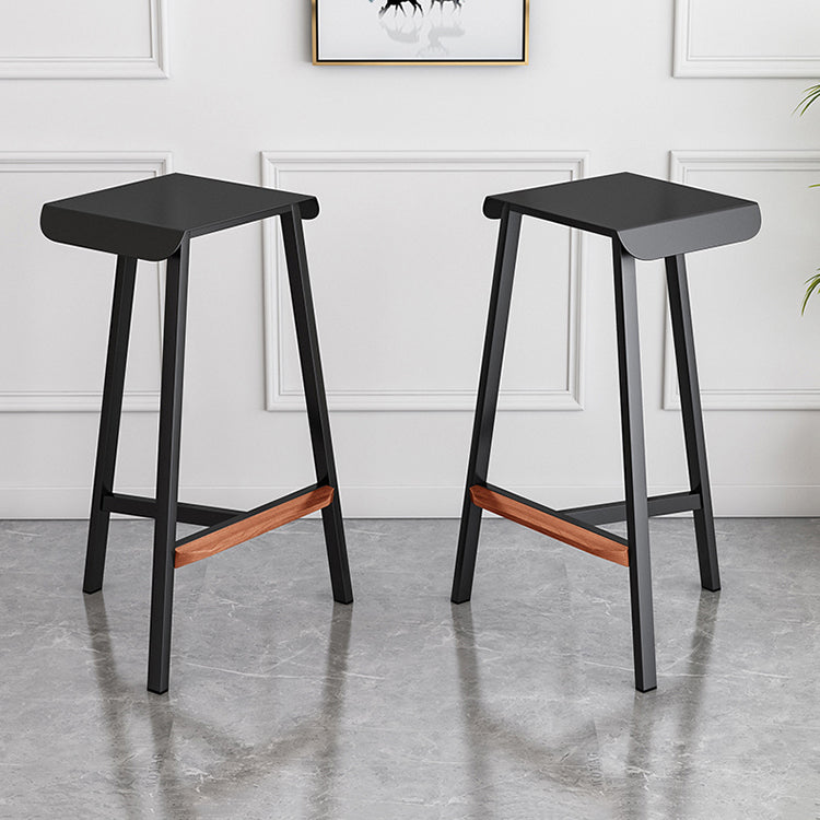 Modern Armless Backless Counter Stool Iron Cafe Bar Stool with Seat and Pedal Clearhalo 'Bar Furniture' 'Bar Stools' 'bar_stools' 'furn' 'furn_bar_stools' 'Furniture' 'Kitchen & Dining Furniture' 5245744