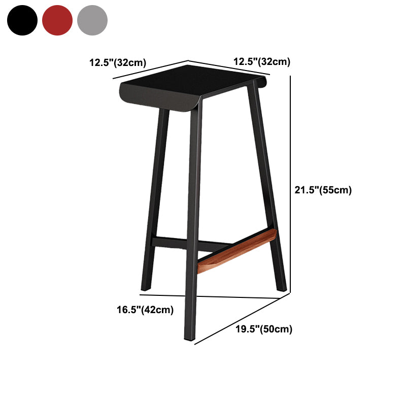 Modern Armless Backless Counter Stool Iron Cafe Bar Stool with Seat and Pedal Clearhalo 'Bar Furniture' 'Bar Stools' 'bar_stools' 'furn' 'furn_bar_stools' 'Furniture' 'Kitchen & Dining Furniture' 5245750