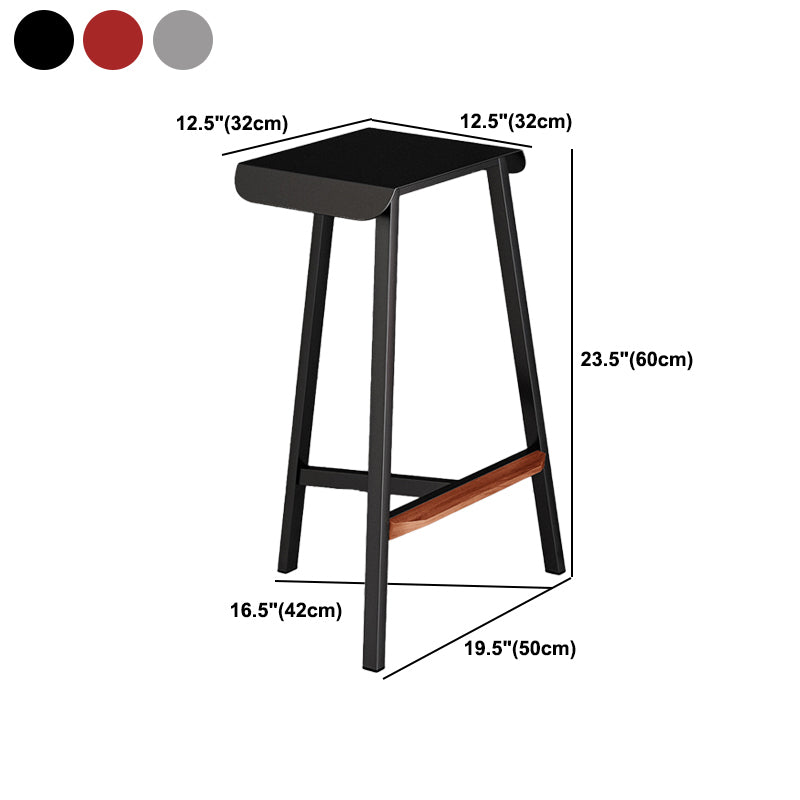 Modern Armless Backless Counter Stool Iron Cafe Bar Stool with Seat and Pedal Clearhalo 'Bar Furniture' 'Bar Stools' 'bar_stools' 'furn' 'furn_bar_stools' 'Furniture' 'Kitchen & Dining Furniture' 5245751
