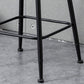 Sgabello da bar industriale per interni con piano in legno Sgabello da bar a 4 gambe in metallo con pedale