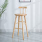 Cafe Modern Simple Barstool Wood 4 Legs Bar Stool with Pedal