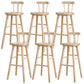 Cafe Modern Simple Barstool Wood 4 Legs Bar Stool with Pedal