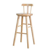 Cafe Modern Simple Barstool Wood 4 Legs Bar Stool with Pedal