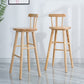 Cafe Modern Simple Barstool Wood 4 Legs Bar Stool with Pedal