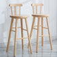 Cafe Modern Simple Barstool Wood 4 Legs Bar Stool with Pedal