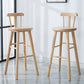 Cafe Modern Simple Barstool Wood 4 Legs Bar Stool with Pedal