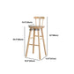 Cafe Modern Simple Barstool Wood 4 Legs Bar Stool with Pedal