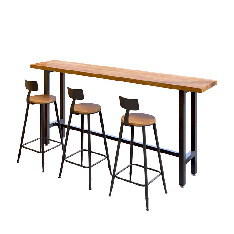 1/4/7 stuks industriële ijzeren balk tafel set rechthoek dennenhout bistro set met voetsteun