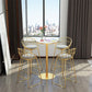 1/5 Pieces Glam Round Bar Table Set Bistro Set with White Faux Marble Top Clearhalo 'Bar Furniture' 'furn' 'furn_home_bar_bar_sets' 'Furniture' 'Home Bars & Bar Sets' 'home_bar_bar_sets' 'Kitchen & Dining Furniture' 5245921