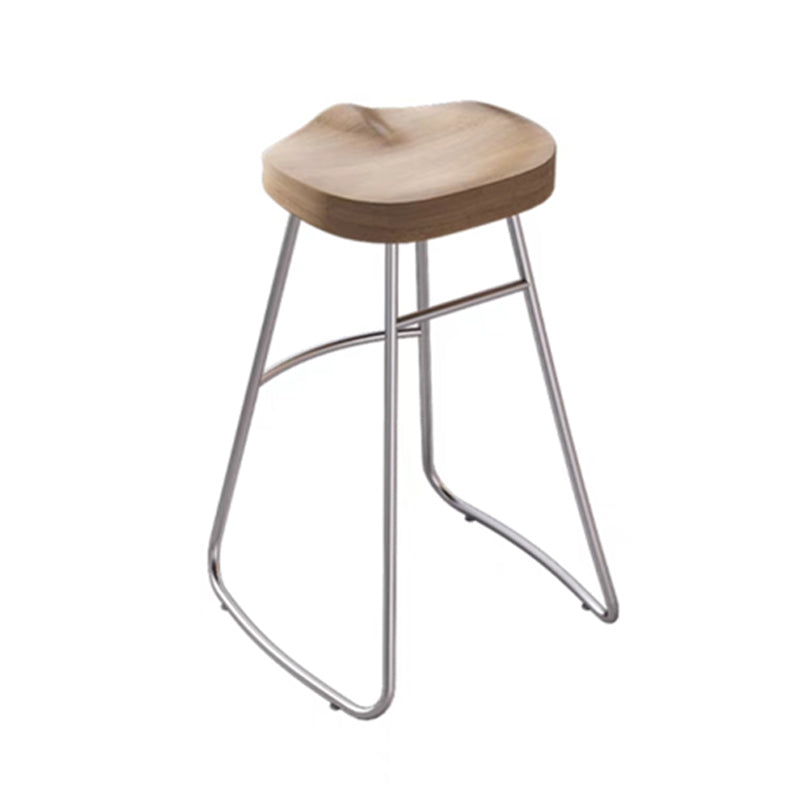 Modern Rectangle Solid Wood Bar Table Set 1/5 Pieces Counter Table with Backless Stools Wood 30"H Stool (Single) Clearhalo 'Bar Furniture' 'furn' 'furn_home_bar_bar_sets' 'Furniture' 'Home Bars & Bar Sets' 'home_bar_bar_sets' 'Kitchen & Dining Furniture' 5245929