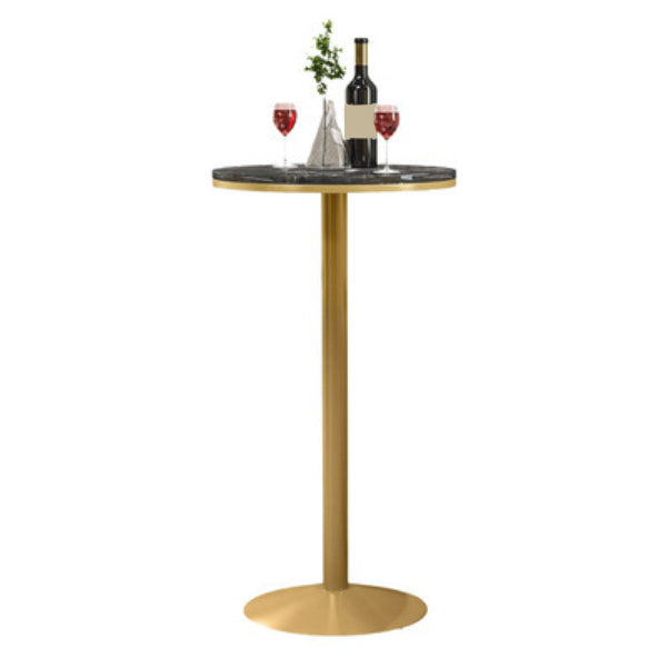 1/3 pièces Glam Bar Table Set Round Bistro Ensemble avec un faux marbre blanc