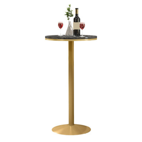 1/3 pièces Glam Bar Table Set Round Bistro Ensemble avec un faux marbre blanc