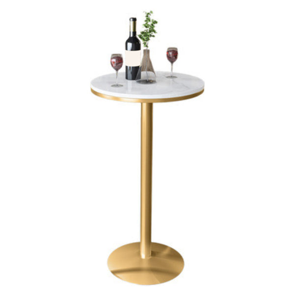 1/3 pièces Glam Bar Table Set Round Bistro Ensemble avec un faux marbre blanc