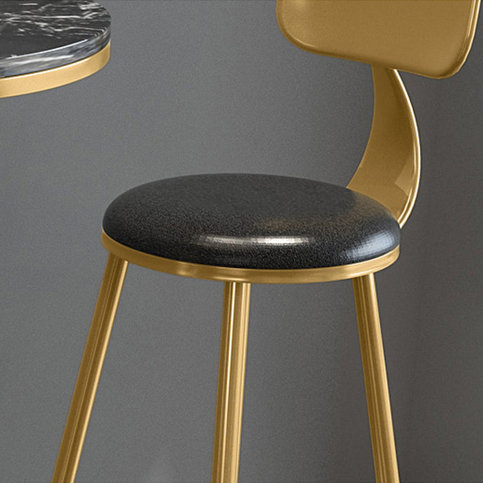 1/3 pièces Glam Bar Table Set Round Bistro Ensemble avec un faux marbre blanc