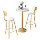 1/3 pièces Glam Bar Table Set Round Bistro Ensemble avec un faux marbre blanc