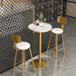 1/3 pièces Glam Bar Table Set Round Bistro Ensemble avec un faux marbre blanc