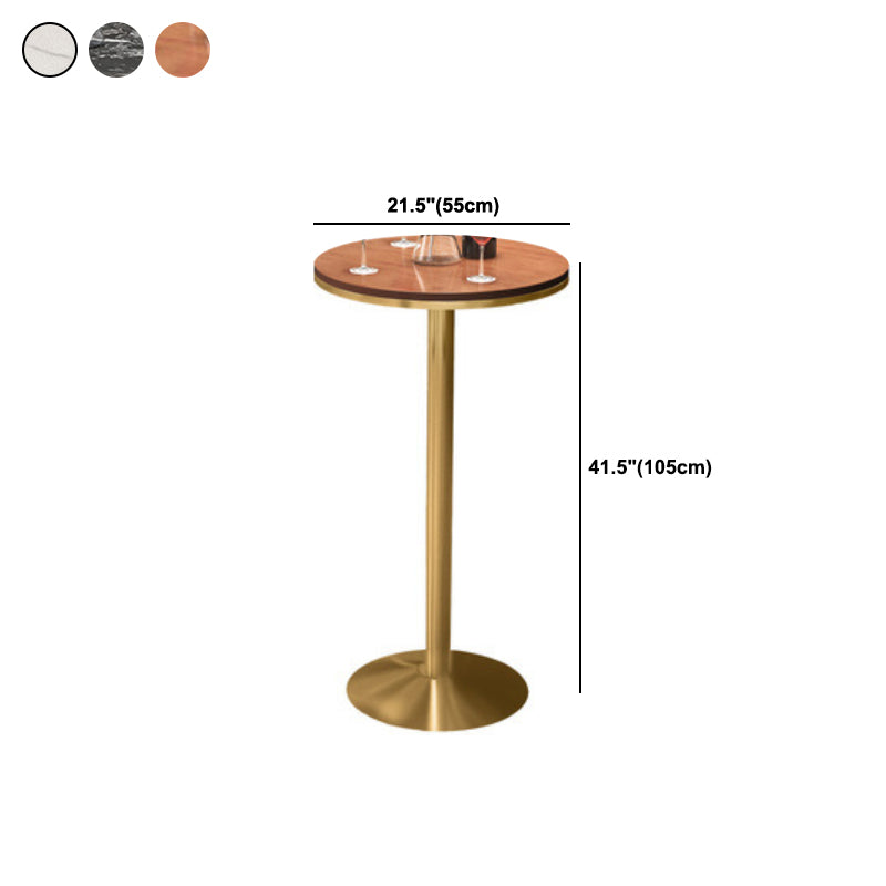1/3 pièces Glam Bar Table Set Round Bistro Ensemble avec un faux marbre blanc