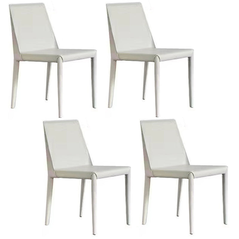 Modern Aluminium Dining Table Set 1/4/5/7 Pieces Rectangle Dinette Set with Sintered Stone 4 White Chairs Clearhalo 'Dining Room Sets' 'Dining Tables & Seating' 'dining_room_set' 'furn' 'furn_dining_room_set' 'Furniture' 'Kitchen & Dining Furniture' 5245987