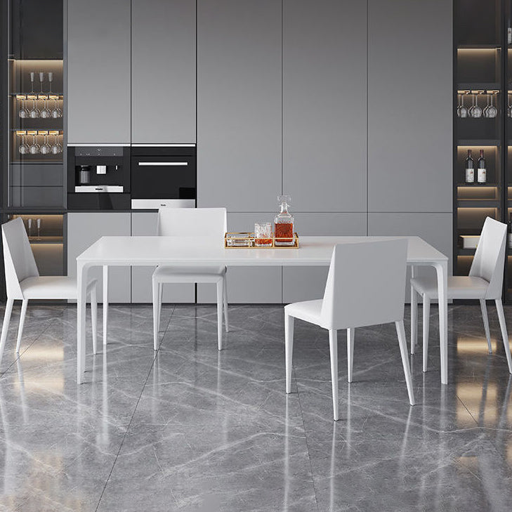 Modern Aluminium Dining Table Set 1/4/5/7 Pieces Rectangle Dinette Set with Sintered Stone Clearhalo 'Dining Room Sets' 'Dining Tables & Seating' 'dining_room_set' 'furn' 'furn_dining_room_set' 'Furniture' 'Kitchen & Dining Furniture' 5245988