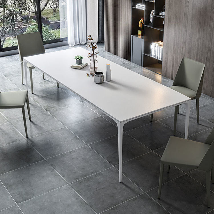 Modern Aluminium Dining Table Set 1/4/5/7 Pieces Rectangle Dinette Set with Sintered Stone Clearhalo 'Dining Room Sets' 'Dining Tables & Seating' 'dining_room_set' 'furn' 'furn_dining_room_set' 'Furniture' 'Kitchen & Dining Furniture' 5245990