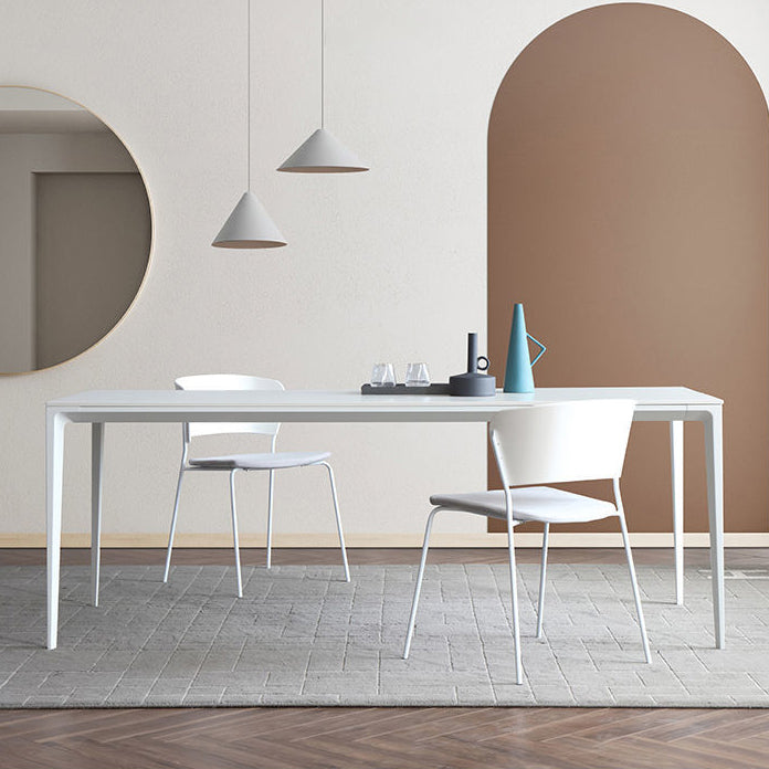 Modern Aluminium Dining Table Set 1/4/5/7 Pieces Rectangle Dinette Set with Sintered Stone Clearhalo 'Dining Room Sets' 'Dining Tables & Seating' 'dining_room_set' 'furn' 'furn_dining_room_set' 'Furniture' 'Kitchen & Dining Furniture' 5245995