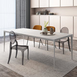 Modern Aluminium Dining Table Set 1/4/5/7 Pieces Rectangle Dinette Set with Sintered Stone Clearhalo 'Dining Room Sets' 'Dining Tables & Seating' 'dining_room_set' 'furn' 'furn_dining_room_set' 'Furniture' 'Kitchen & Dining Furniture' 5245996