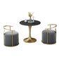 Glam Black Sintered Stone Dining Table Set Round 1/2/3/4/5 Pieces Dining Set 3 Pieces: Table, 2 Grey Chairs Clearhalo 'Dining Room Sets' 'Dining Tables & Seating' 'dining_room_set' 'furn' 'furn_dining_room_set' 'Furniture' 'Kitchen & Dining Furniture' 5246009