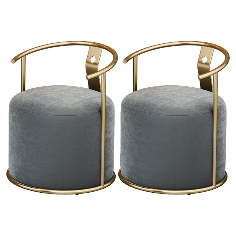 Glam Black Sintered Stone Dining Table Set Round 1/2/3/4/5 Pieces Dining Set 2 Grey Chairs Clearhalo 'Dining Room Sets' 'Dining Tables & Seating' 'dining_room_set' 'furn' 'furn_dining_room_set' 'Furniture' 'Kitchen & Dining Furniture' 5246017