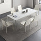 Modern White Dining Table Set 1/2/5/6/7 Pieces Rectangle Dinette Set with Sintered Stone 7 Pieces: Table, 6 Chairs Clearhalo 'Dining Room Sets' 'Dining Tables & Seating' 'dining_room_set' 'furn' 'furn_dining_room_set' 'Furniture' 'Kitchen & Dining Furniture' 5246027