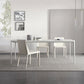 Modern White Dining Table Set 1/2/5/6/7 Pieces Rectangle Dinette Set with Sintered Stone 4 Pieces: Table, 3 Chairs Clearhalo 'Dining Room Sets' 'Dining Tables & Seating' 'dining_room_set' 'furn' 'furn_dining_room_set' 'Furniture' 'Kitchen & Dining Furniture' 5246029